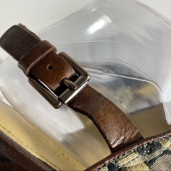 Coach Jezabel Cheetah Print Over Signature C Print Wedge Sandals 10B - Picture 11 of 12